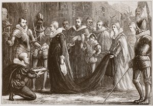 Maria Stuart betritt Holyrood, Illustration aus The History of Protestantism von James Aitken Wylie, veröffentlicht 1878