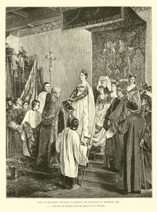 Maria von Burgund schwört, die Privilegien von Brüssel zu respektieren, 1477 von English School