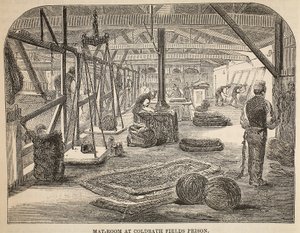 Mattenraum im Coldbath Fields Prison, Illustration aus The Criminal Prisons of London and Scenes from Prison Life von Henry Mayhew und John Binny, veröffentlicht 1862 von English School