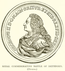 Medaille zur Erinnerung an die Schlacht bei Dettingen (Vorderseite) von English School