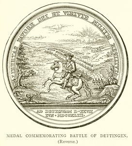 Medaille zur Erinnerung an die Schlacht bei Dettingen (Rückseite) von English School