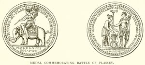 Medaille zur Erinnerung an die Schlacht von Plassey von English School