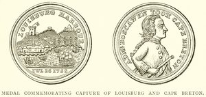 Medaille zur Erinnerung an die Eroberung von Louisburg und Cape Breton von English School