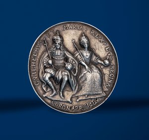 Medaille zur Krönungsfeier von Wilhelm und Maria in Amsterdam, 1869 (Silber) (Vorderseite) von English School