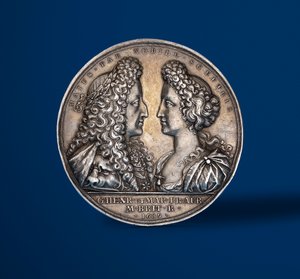 Medaille zur Krönung von Wilhelm und Maria, 1689 (Silber) (Vorderseite) von English School