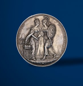 Medaille zur Krönung von Wilhelm und Maria, 1689 (Silber) (Rückseite) von English School