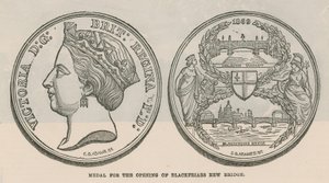Medaille zur Eröffnung der neuen Blackfriars Brücke, London