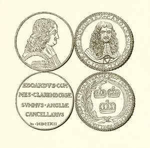 Medaille von Clarendon und Medaille zur Erinnerung an die Restauration von English School