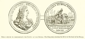 Medaille zur Erinnerung an die Schlacht am Boyne von English School
