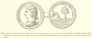 Medaille zur Erinnerung an die Flucht von James II. von English School