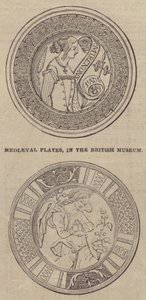 Mittelalterliche Platten, im British Museum (Gravur)