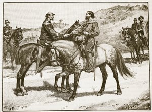 Treffen von Garibaldi und Viktor Emanuel, Illustration aus Cassells Illustrated History of England von English School