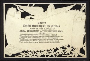 Gedenkkarte zum Andenken an die im Krieg gefallenen Helden von English School