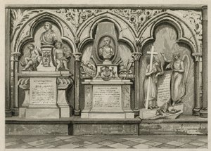 Denkmäler und Statuen in der Westminster Abbey, London von English School