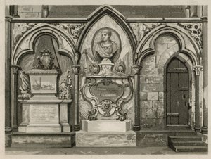 Denkmäler und Statuen in der Westminster Abbey, London von English School
