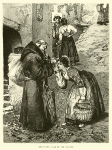 Bettelnder Mönch in der Brianza von English School