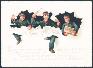 Fröhliche Postboten, Weihnachtskarte von English School