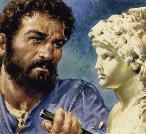 Michelangelos Kniender Engel wurde für die Kirche von St. Petronio geschaffen von English School