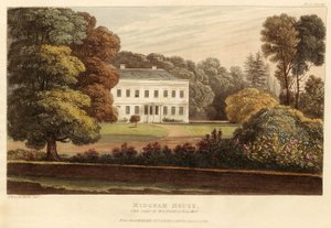 Midgham House, der Sitz von W.S. Poyntz, Esq., M.P., veröffentlicht 1826 von English School