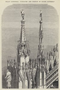 Mailänder Dom, Spitzen und Teil des Strebebogens (Gravur) von English School