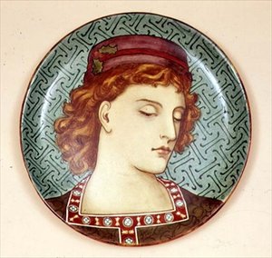 Minton-Schale, gemalt von einem Amateurkünstler, ca. 1880