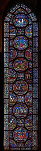Wunderfenster mit den Geschichten von John Roxborough und Henry Beche von English School
