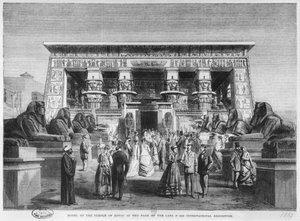 Modell des Tempels von Edfu auf der Weltausstellung am Champ-de-Mars in Paris, 16. November 1867 von English School