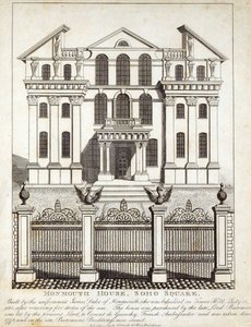 Monmouth House, Soho Square, veröffentlicht von N. Smith, Gt Mays Buildings, 11. Januar 1791