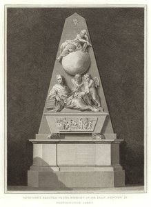Denkmal für Sir Isaac Newton in der Westminster Abbey von English School