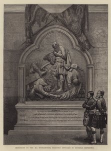 Denkmal für die 42. Highlander, kürzlich in der Kathedrale von Dunkeld enthüllt (Stich) von English School