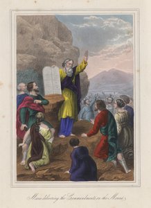 Moses übergibt die Zehn Gebote von English School