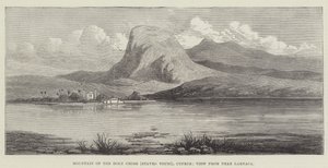 Berg des Heiligen Kreuzes (Stavro Vouni), Zypern, Blick von nahe Larnaca (Gravur) von English School