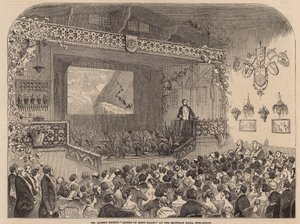 Mr. Albert Smiths Vortrag über den Aufstieg auf den Mont Blanc in der Egyptian Hall von English School