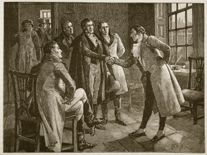 Mr. Alexanders Empfang im Kings Bench Prison, Illustration aus Cassells Illustrierter Geschichte Englands