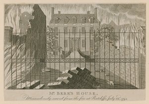Mr. Beres Haus, wundersam gerettet vor dem Brand in Ratcliffe, 23. Juli 1794 von English School