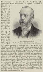 Mr. Christopher Heath, der neue Präsident des Royal College of Surgeons (Gravur) von English School