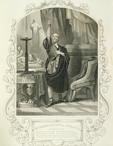 Mr. George Bennett als Apemantus, Akt I Szene 2, in Timon von Athen von William Shakespeare (1564-1616) von English School