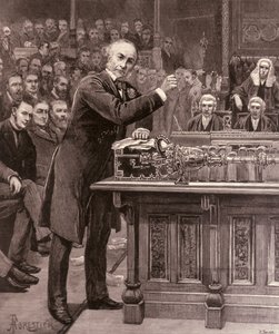 Mr. Gladstone erklärt dem House of Commons seinen Plan für die Regierung Irlands, aus 