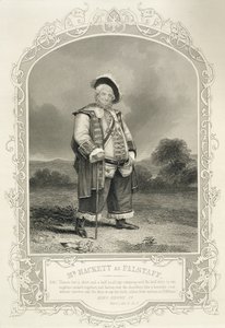 Mr. Hackett als Falstaff, in Heinrich IV (Teil 1) Akt IV Szene 3, von William Shakespeare (1564-1616)