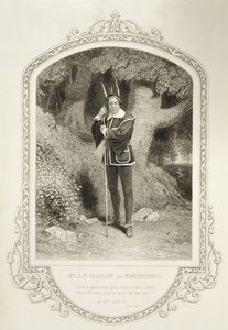 Mr. J.P. Harley als Narr, Akt V Szene 1, in Wie es euch gefällt von William Shakespeare (1564-1616), graviert von George Hollis (1792-1842) nach einem Daguerreotyp von J.P. Mayall (1810-1901)