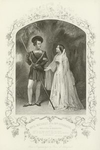 Mr. L. Murray und Mrs. Stirling als Orlando und Rosalind, Wie es euch gefällt, Akt V, Szene iv von English School