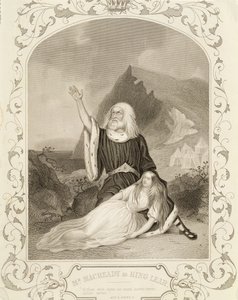 Mr. Macready als König Lear, Akt V Szene 3, im Stück von William Shakespeare (1564-1616) von English School