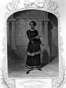 Mr Macready als Othello, Akt II Szene 3, im Stück von William Shakespeare (1564-1616) (Gravur) von English School