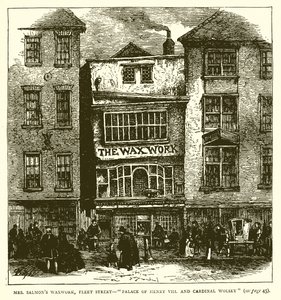 Mr. Salmons Wachsfigurenkabinett, Fleet Street--Palast von Heinrich VIII. und Kardinal Wolsey von English School