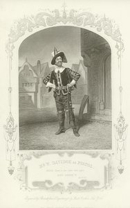 Mr. W. Davidge als Pistol, König Heinrich V, Akt II, Szene I von English School