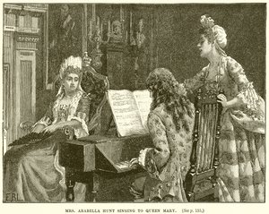 Mrs. Arabella Hunt singt für Königin Mary von English School