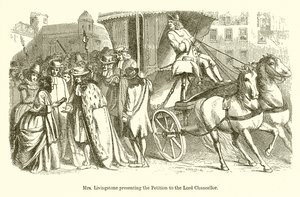 Mrs. Livingstone überreicht die Petition dem Lordkanzler von English School