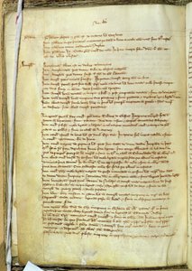 Liber I eines Bücherinventars in der St. Pauls Kathedrale, spätes 13. Jahrhundert