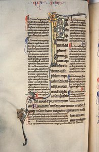 Ms.27, f.97v: Seite aus einer glossierten Kopie des Neuen Testaments von English School