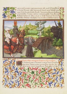 Ms. 2597 Herz, Verlangen und Melancholie an der Brücke Der gefährliche Weg, bewacht vom Ritter Soulcy, Faksimileausgabe von Livre du Coeur d